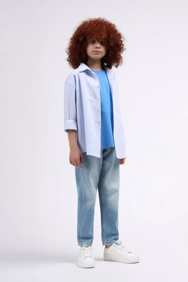 شومیز پسرانه نخی مدل 3769-لوک