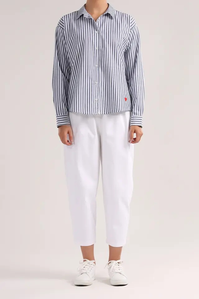 شومیز راه راه زنانه مدل 4456-لوک