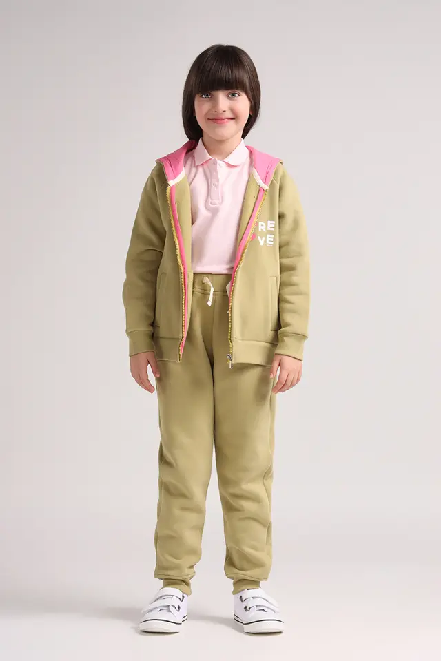 سویشرت زیپ دار دخترانه مدل 4175-لوک