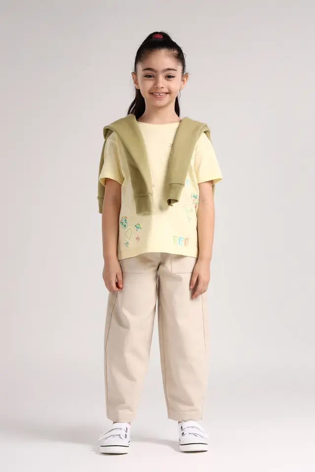 شلوار ساده دخترانه مدل 4448-لوک