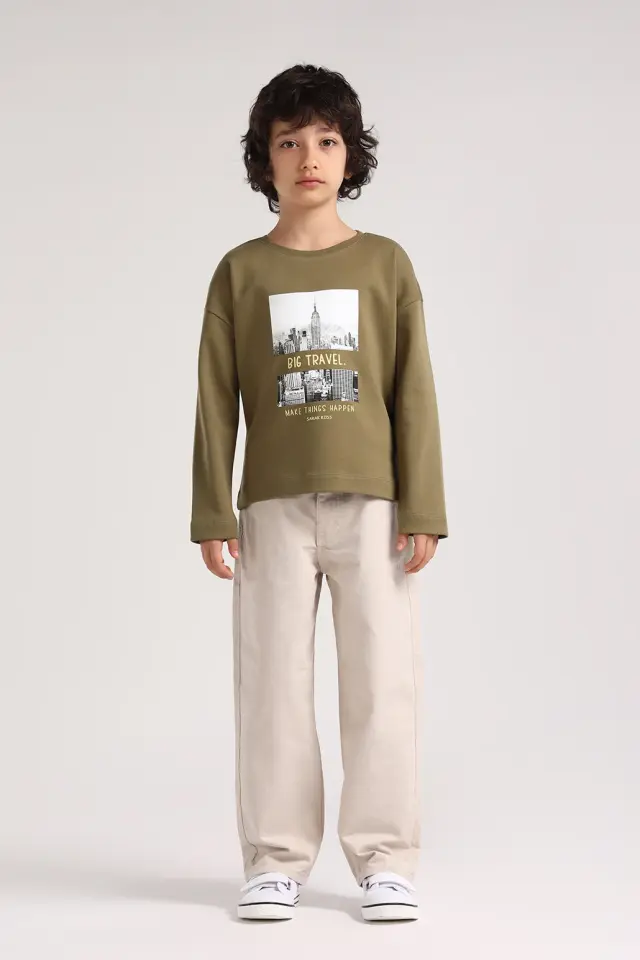 بلوز یقه گرد پسرانه مدل 4535-لوک