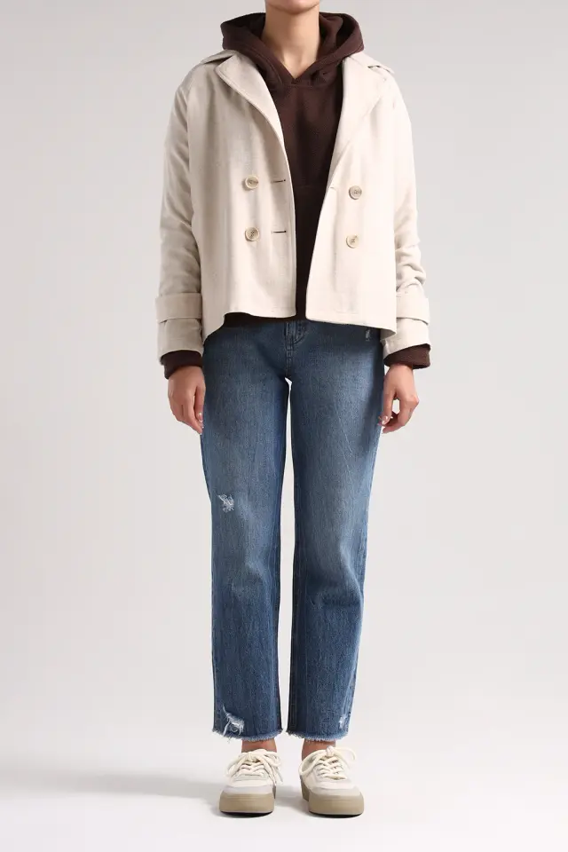 کت یقه انگلیسی زنانه مدل 4570-لوک