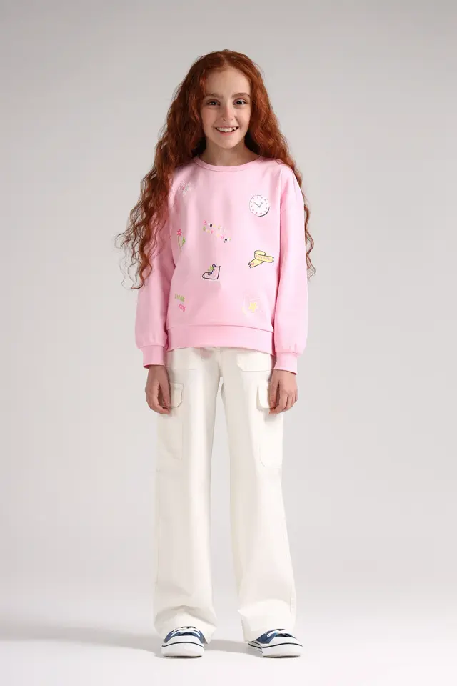 بلوز چاپ دار دخترانه مدل 4507-لوک