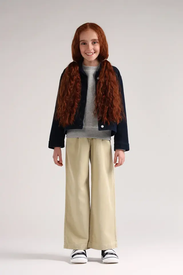 شلوار ساده دخترانه مدل 4441-لوک