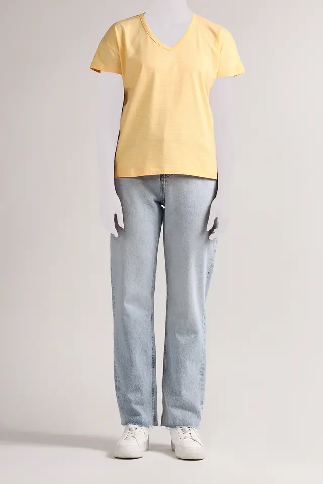 تیشرت یقه هفت زنانه مدل 4050-لوک