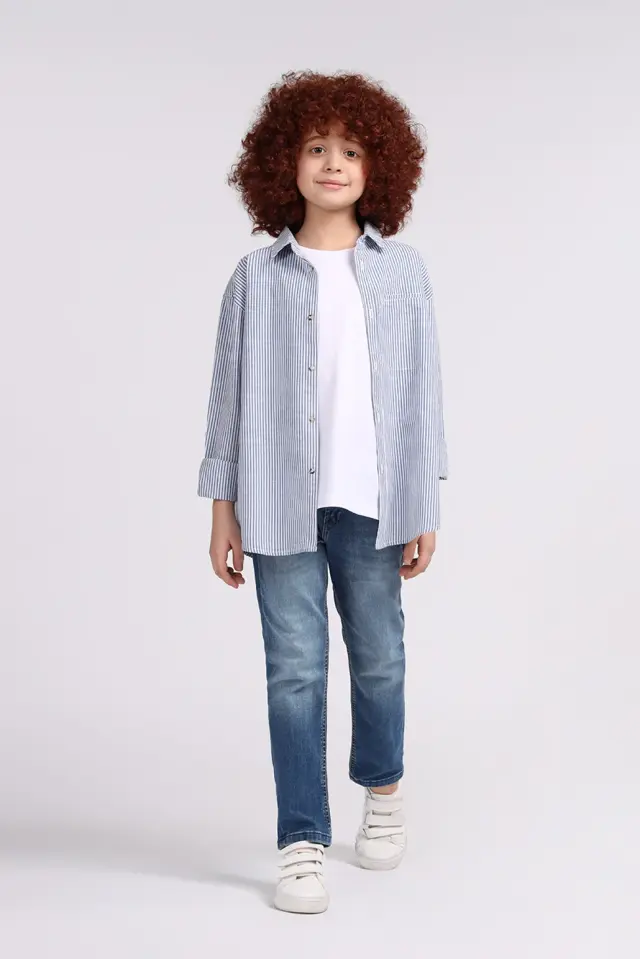 شومیز پسرانه راه راه مدل 3793-لوک