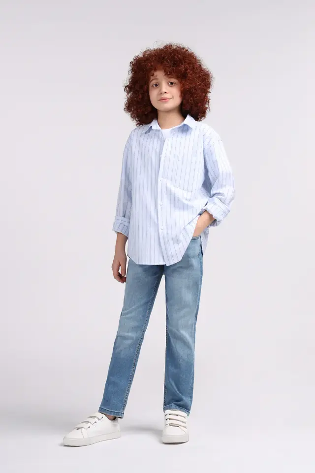 شومیز پسرانه آستین بلند مدل 3922-لوک