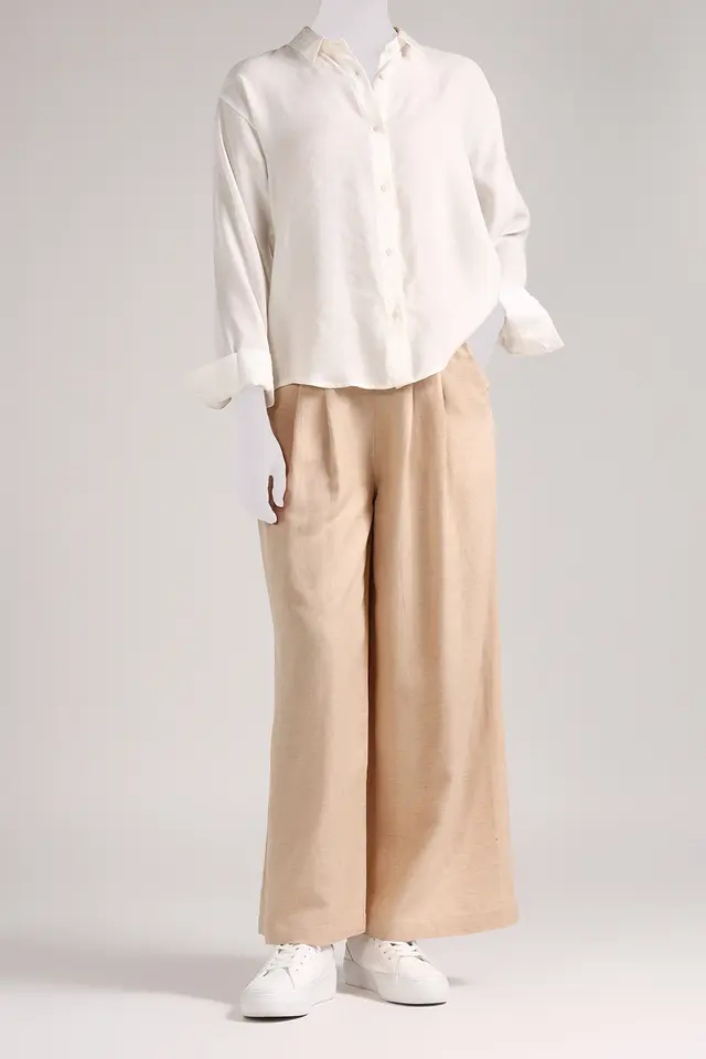 شلوار بگ زنانه پارچه ای مدل 4041-لوک