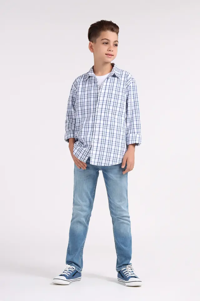 شومیز پسرانه چهارخانه مدل 3771-1-لوک