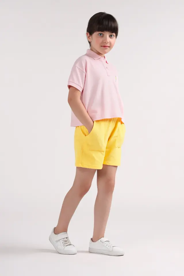 تیشرت کوتاه دخترانه مدل 4324-لوک