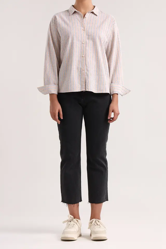 شومیز راه راه زنانه مدل 4517-لوک