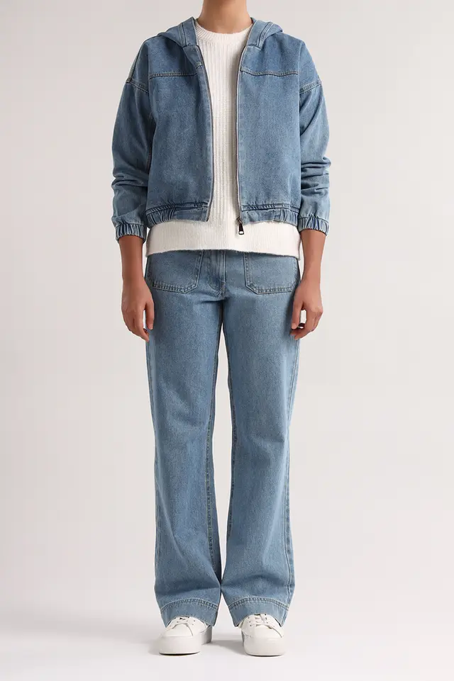 سویشرت جین زنانه مدل 4513-لوک