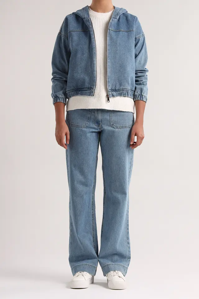 شلوار جین راسته زنانه مدل 4514-لوک