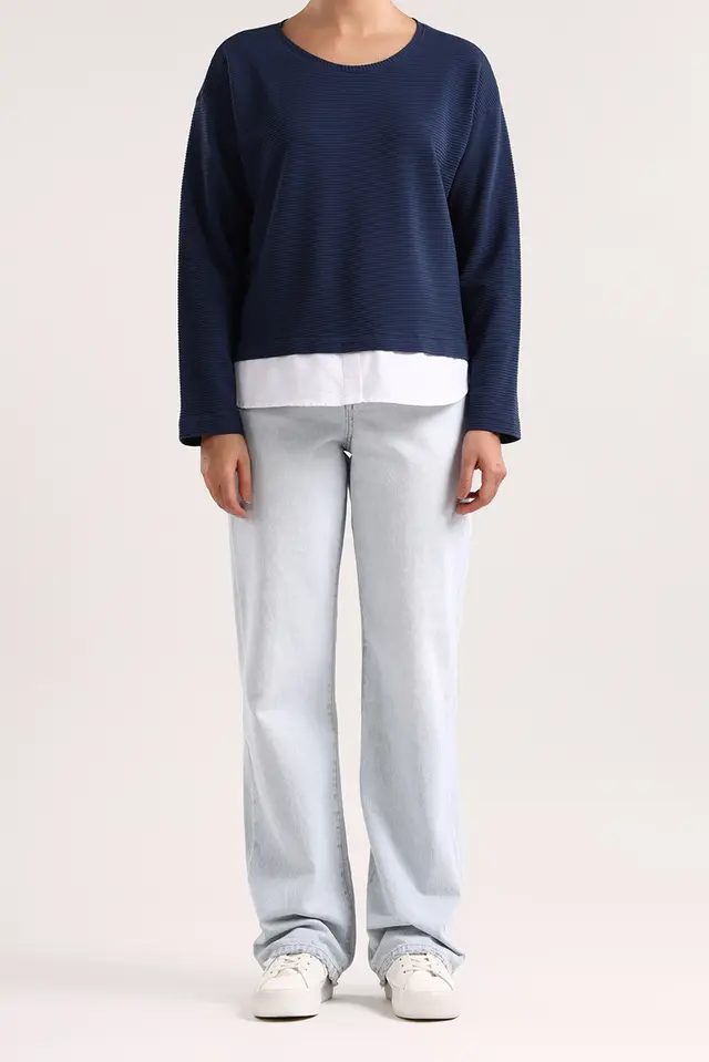 بلوز یقه گرد زنانه مدل 5065-لوک