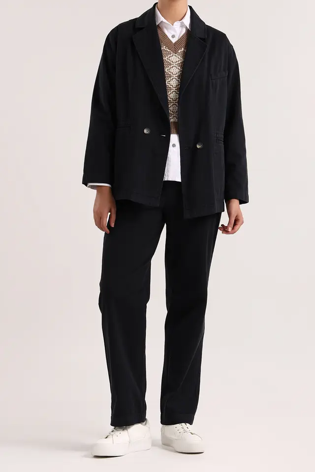 شلوار کتان راسته زنانه مدل 5058-لوک