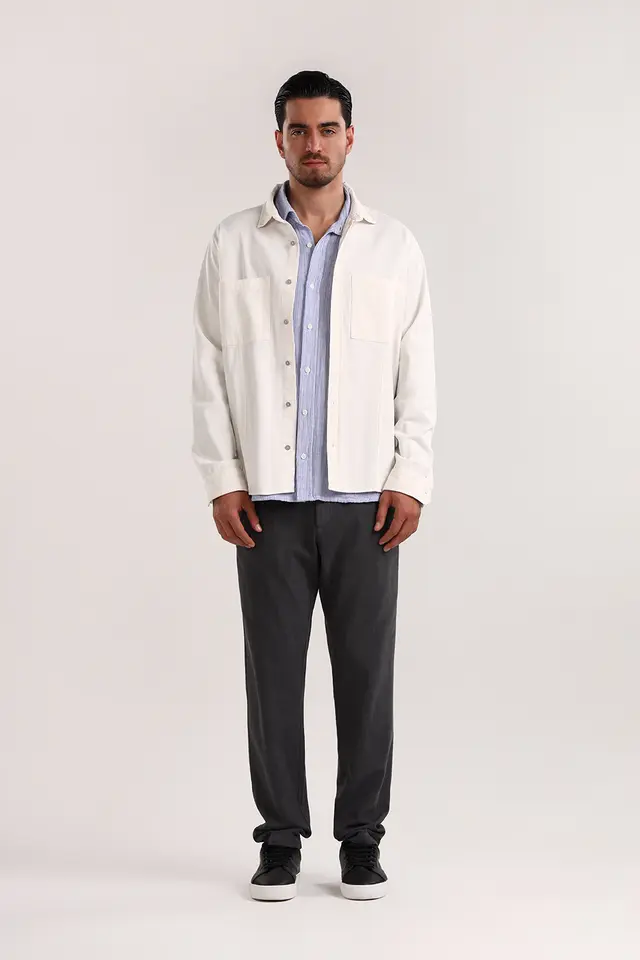 پیراهن مردانه راه اره مدل 5021-لوک