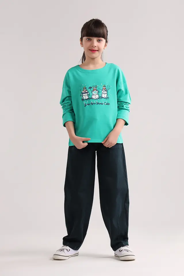 شلوار کتان دخترانه مدل 5084-لوک