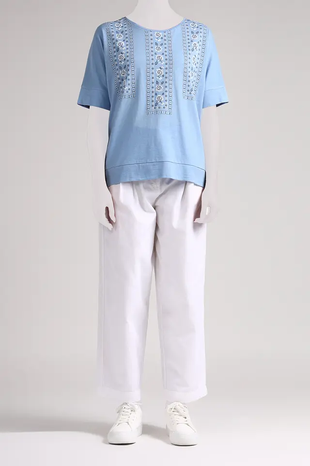 تیشرت طرح دار زنانه مدل 4374-لوک