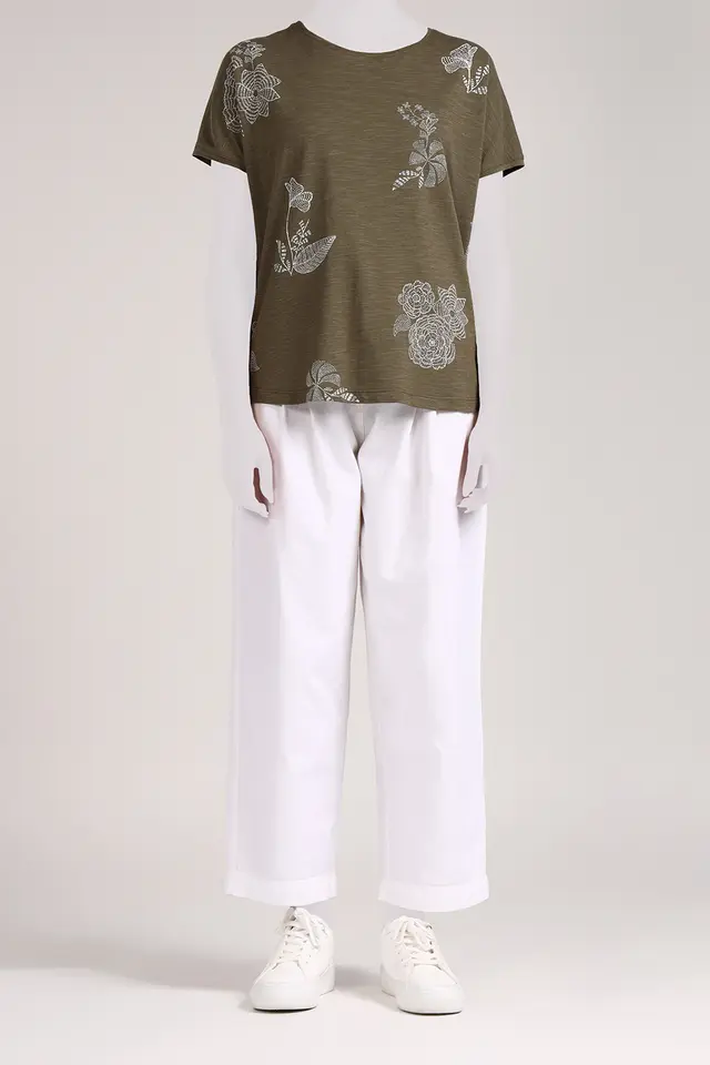 تیشرت زنانه یقه گرد مدل 4302-لوک