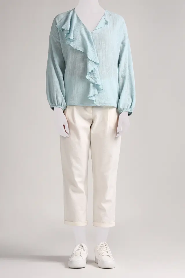 بلوز یقه حلزونی زنانه مدل 4708-لوک