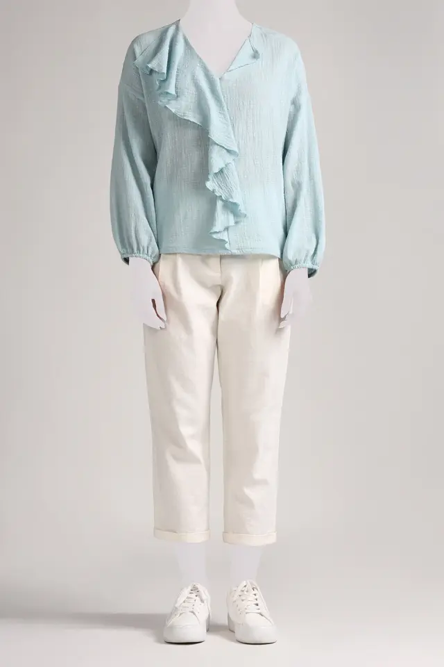 بلوز یقه حلزونی زنانه مدل 4708-لوک