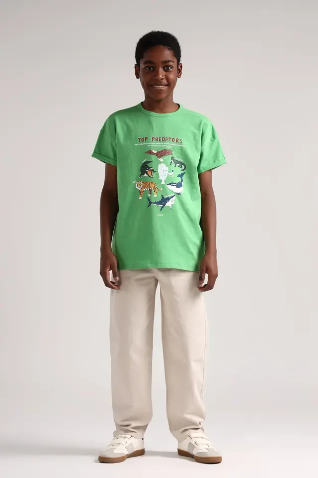 تیشرت یقه گرد پسرانه مدل 4652-لوک