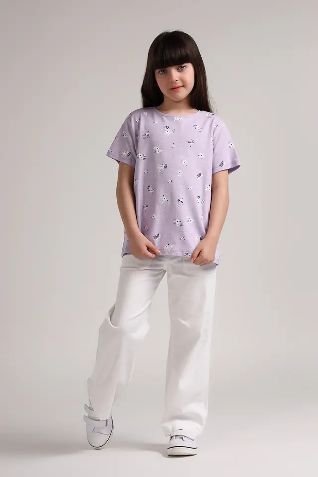 تیشرت چاپدار دخترانه مدل 3938-لوک