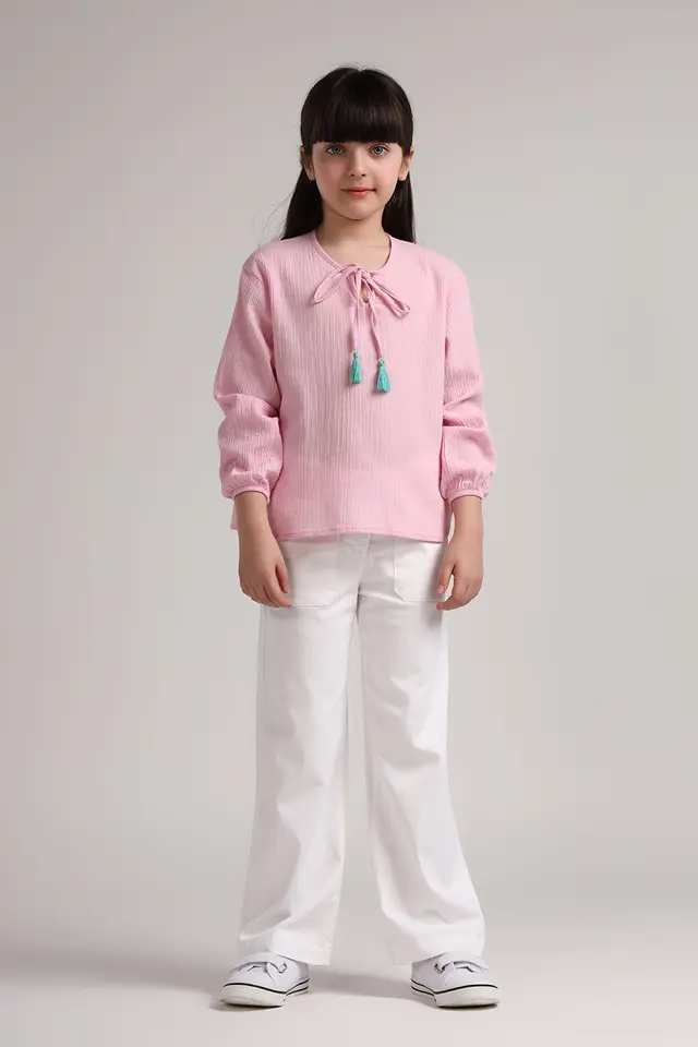 بلوز دخترانه ساده مدل 4716-لوک