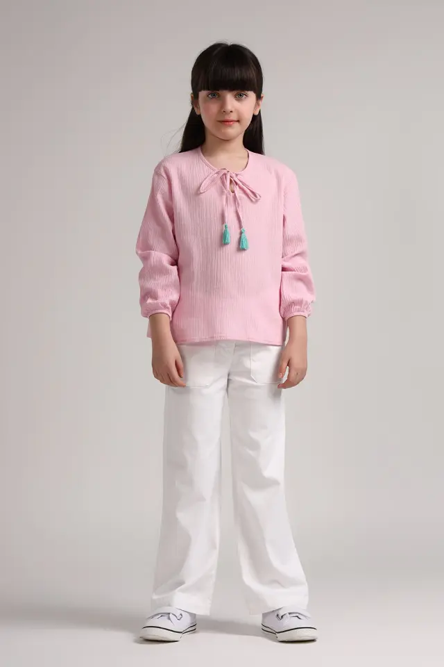 بلوز دخترانه ساده مدل 4716-لوک