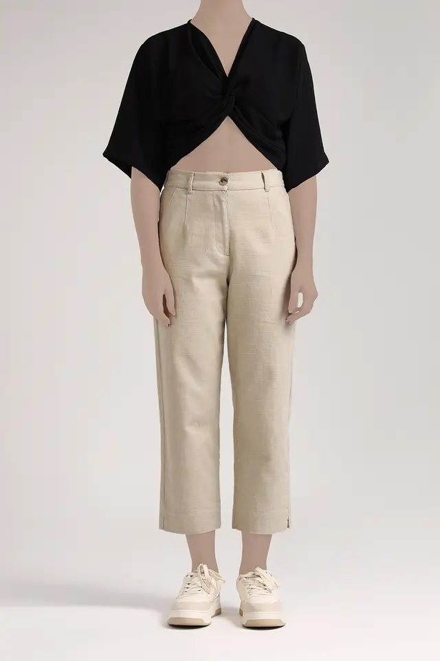 بلوز کراپ زنانه جلو پیچ مدل 4007-لوک