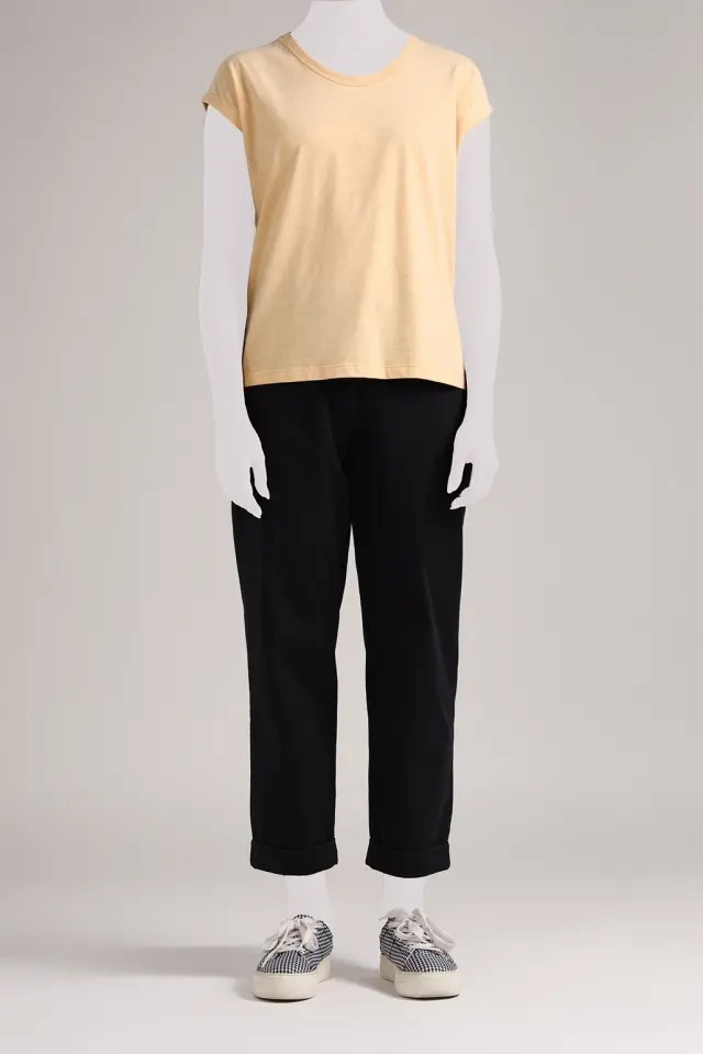 تیشرت یقه گرد زنانه مدل 4335-لوک