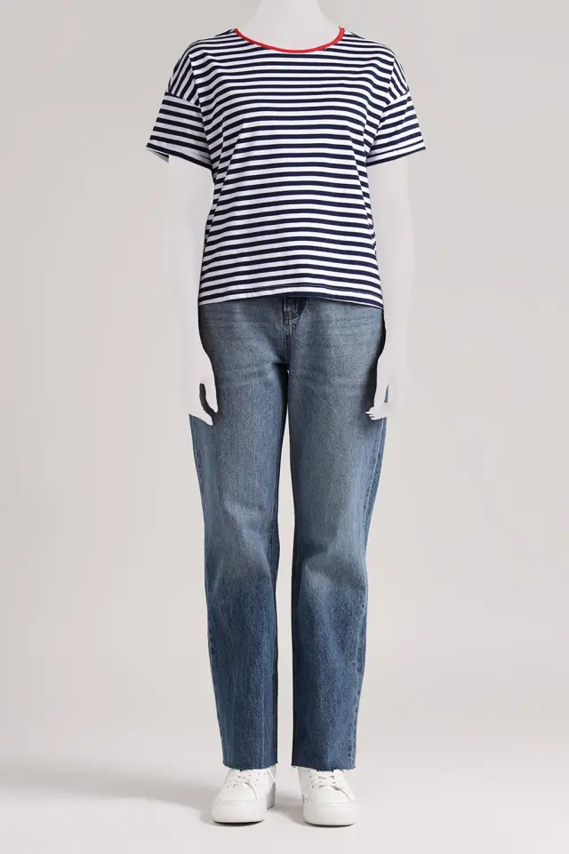 تیشرت راه راه زنانه مدل 4737-لوک