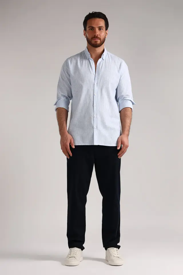 پیراهن راه راه مردانه مدل 4385-لوک