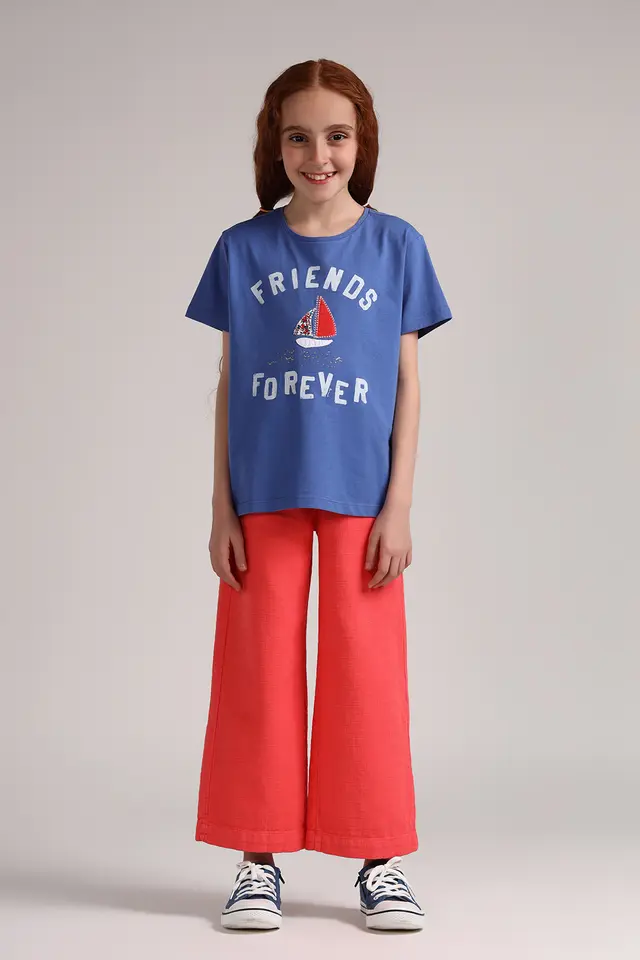 تیشرت دخترانه تکه دوزی شده مدل 3905-لوک