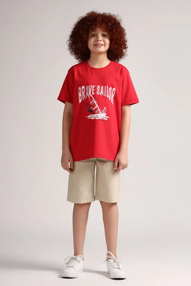 تیشرت پسرانه طرح دار مدل 4226-لوک