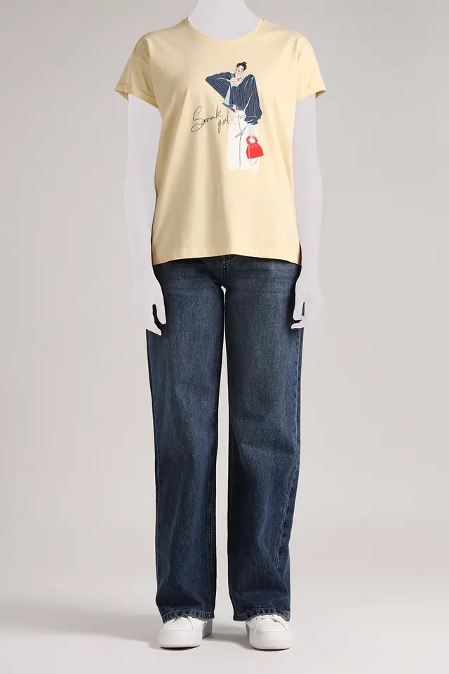 تیشرت زنانه نخ پنبه مدل 4308-لوک