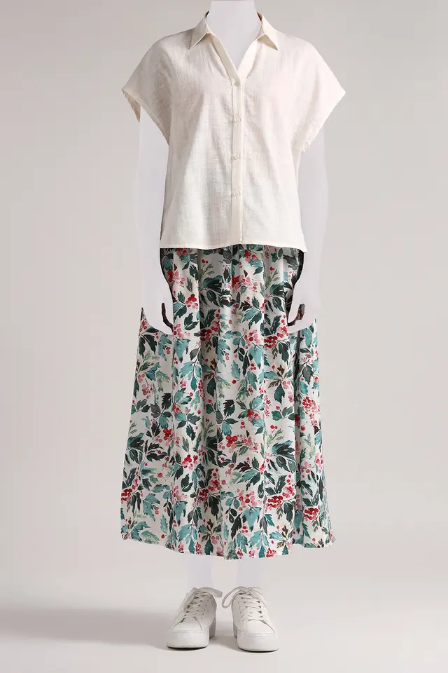 دامن نیم کلوش زنانه مدل 4706-لوک