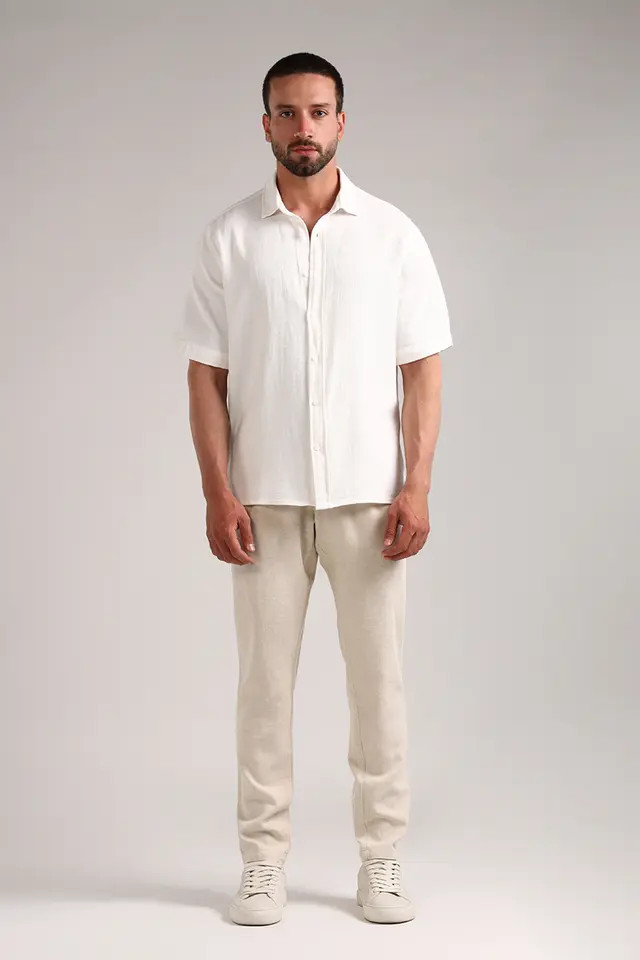 پیراهن ساده آستین کوتاه مردانه مدل 4728-لوک