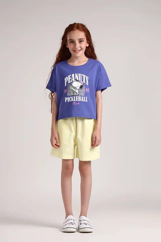 تیشرت دخترانه چاپ اسنوپی مدل 4937-لوک