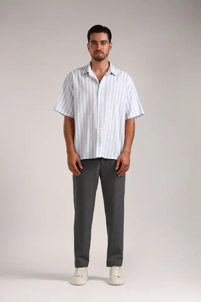 پیراهن نخی مردانه مدل 4856-لوک