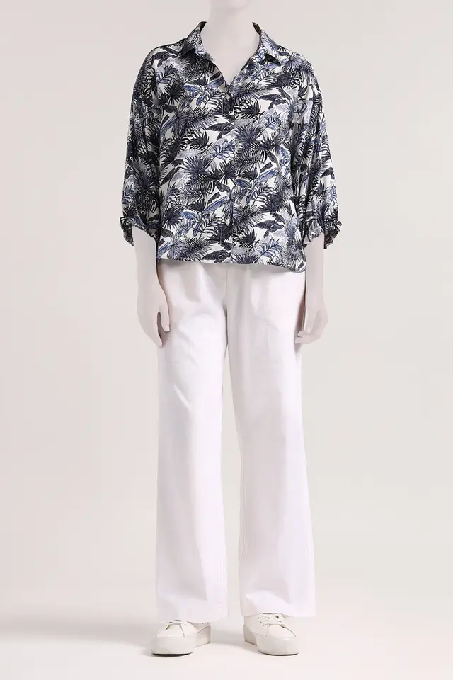 شلوار لینن راسته زنانه مدل 4989-لوک