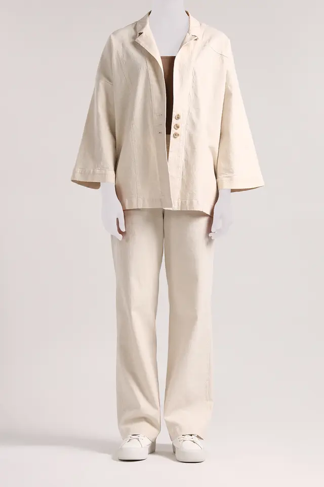 شلوار لینن راسته زنانه مدل 4989-لوک