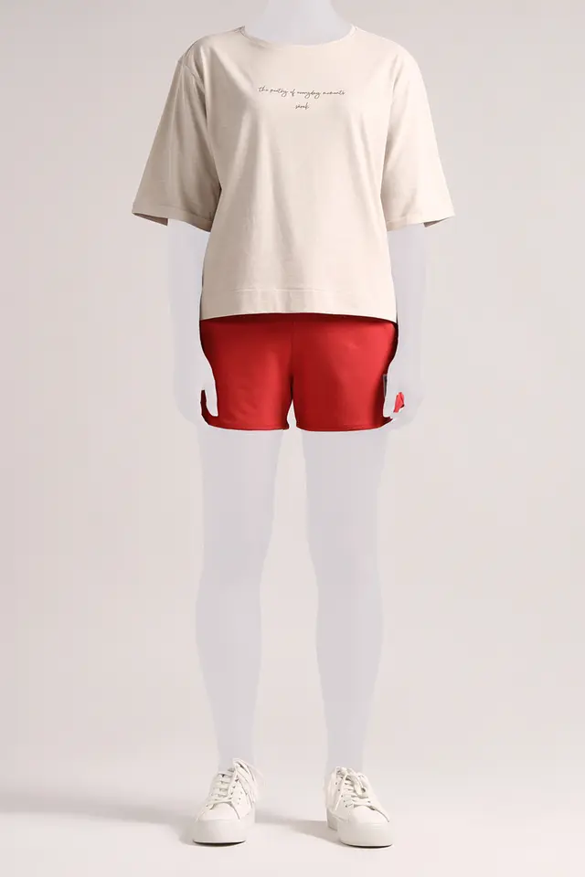 تیشرت یقه گرد زنانه مدل 4949-لوک