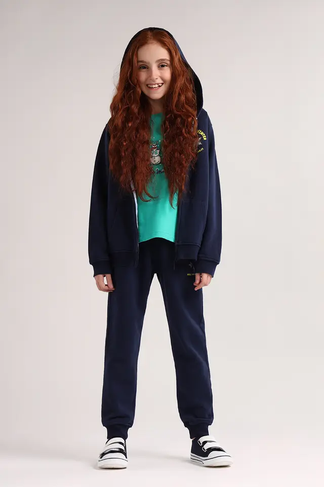 سویشرت کلاه دار دخترانه مدل 4558-لوک