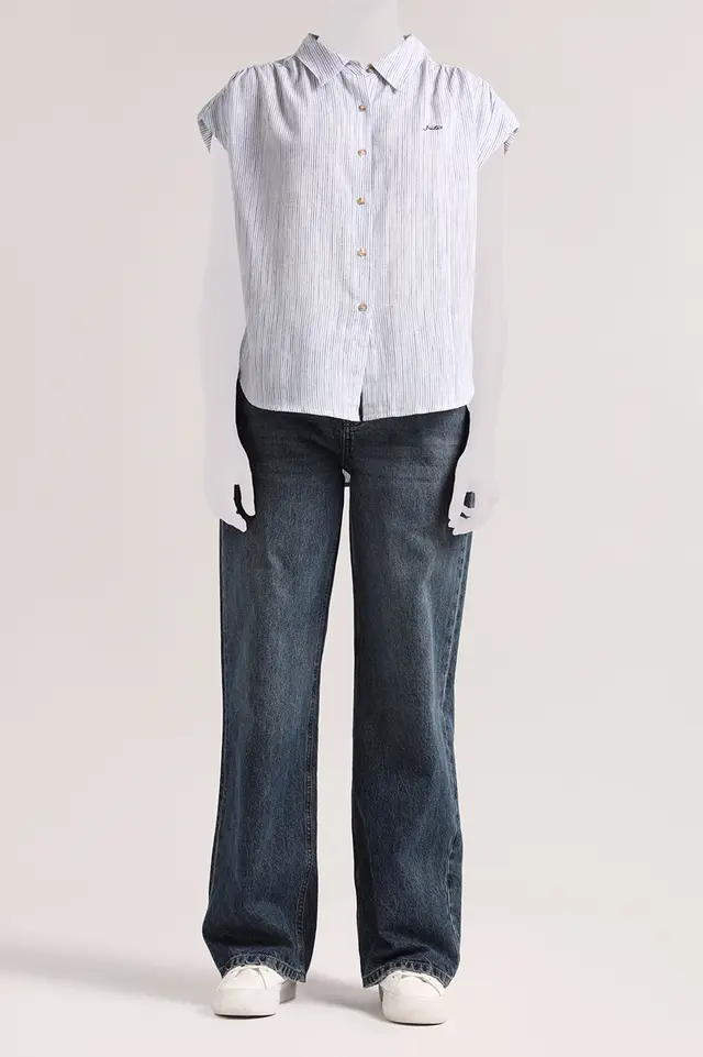 شومیز راه راه زنانه مدل 5091-لوک